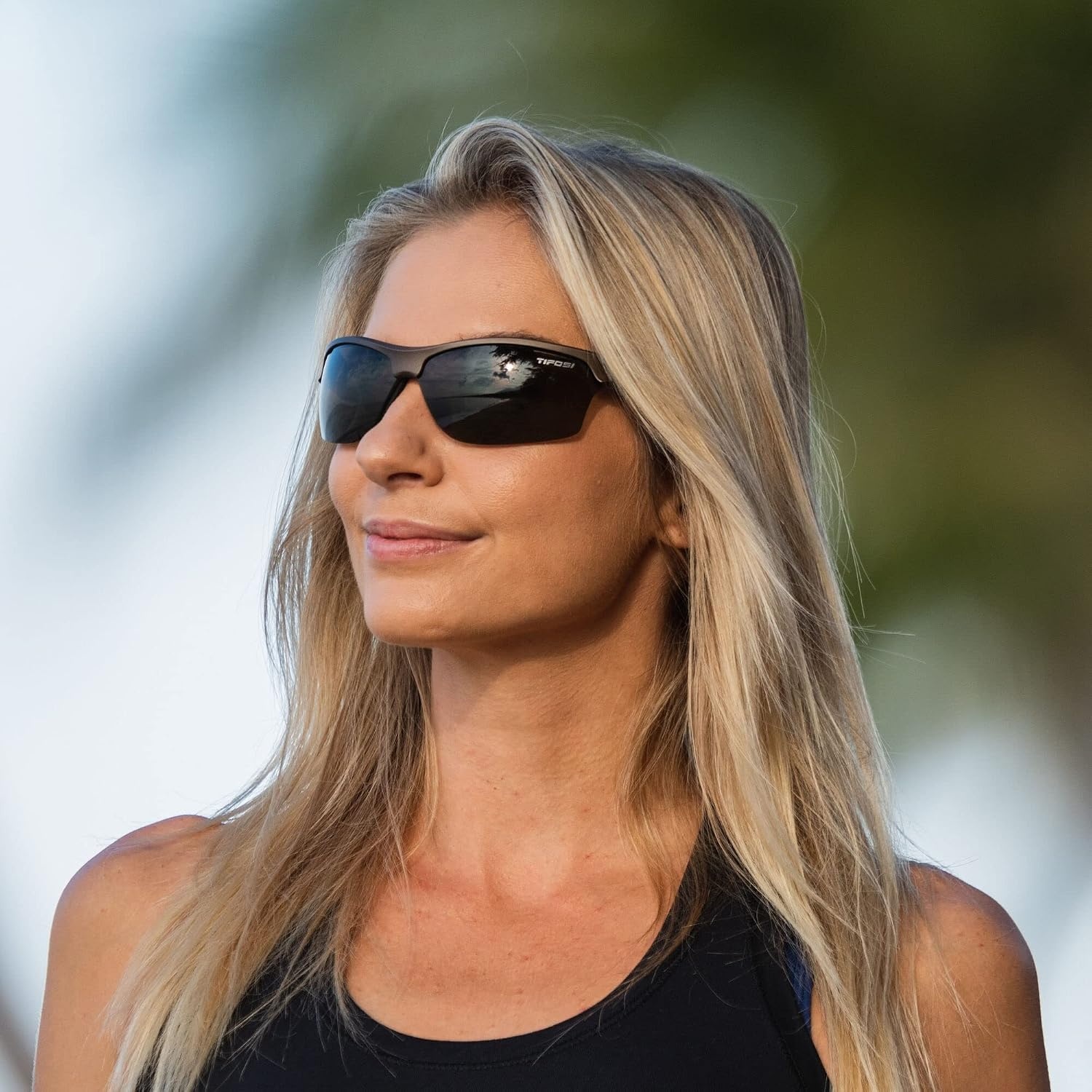 Tifosi Intense Sport Sunglasses Men & Women – Ideal For Golf, Pickleball, Running & Tennis. Vented Lenses Prevent Fogging(Iron W/Green Gt Lens)