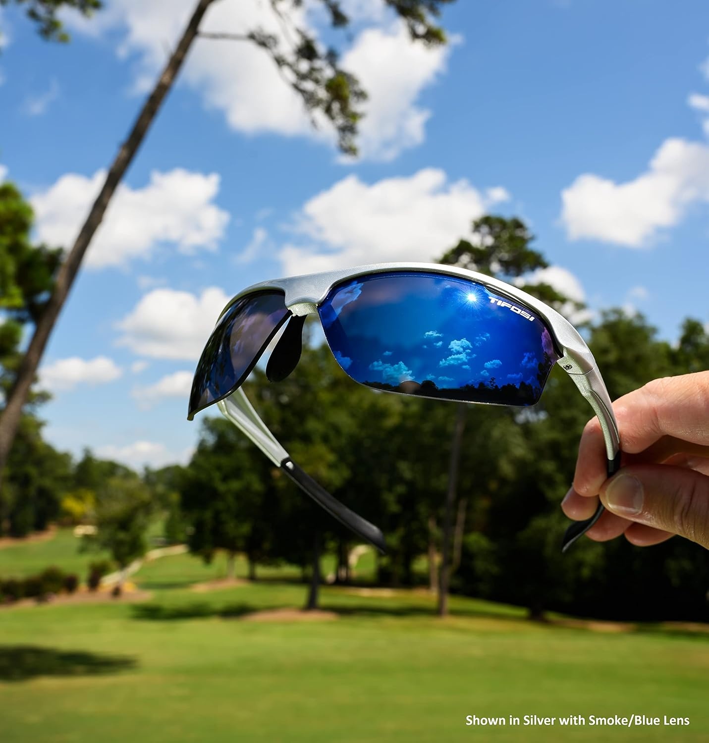 Tifosi Intense Sport Sunglasses Men & Women – Ideal For Golf, Pickleball, Running & Tennis. Vented Lenses Prevent Fogging(Iron W/Green Gt Lens)