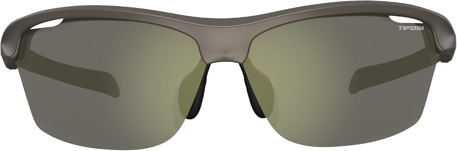 Tifosi Intense Sport Sunglasses Men & Women – Ideal For Golf, Pickleball, Running & Tennis. Vented Lenses Prevent Fogging(Iron W/Green Gt Lens)