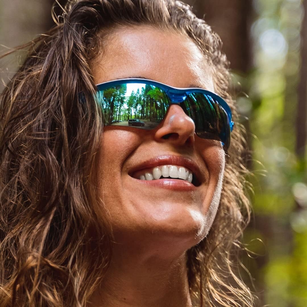 Tifosi Vero Sport Sunglasses Unisex – Ideal For Baseball, Cricket, Cycling, Golf, Hiking, Running, Tennis & Pickleball(Skycloud (Clarion Blue/Ac Red/Clear))