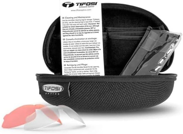 Tifosi Slice Sport Sunglasses – Ideal For Cycling, Hiking and Running(Crystal Smoke (Clarion Blue/Ac Red/Clear))