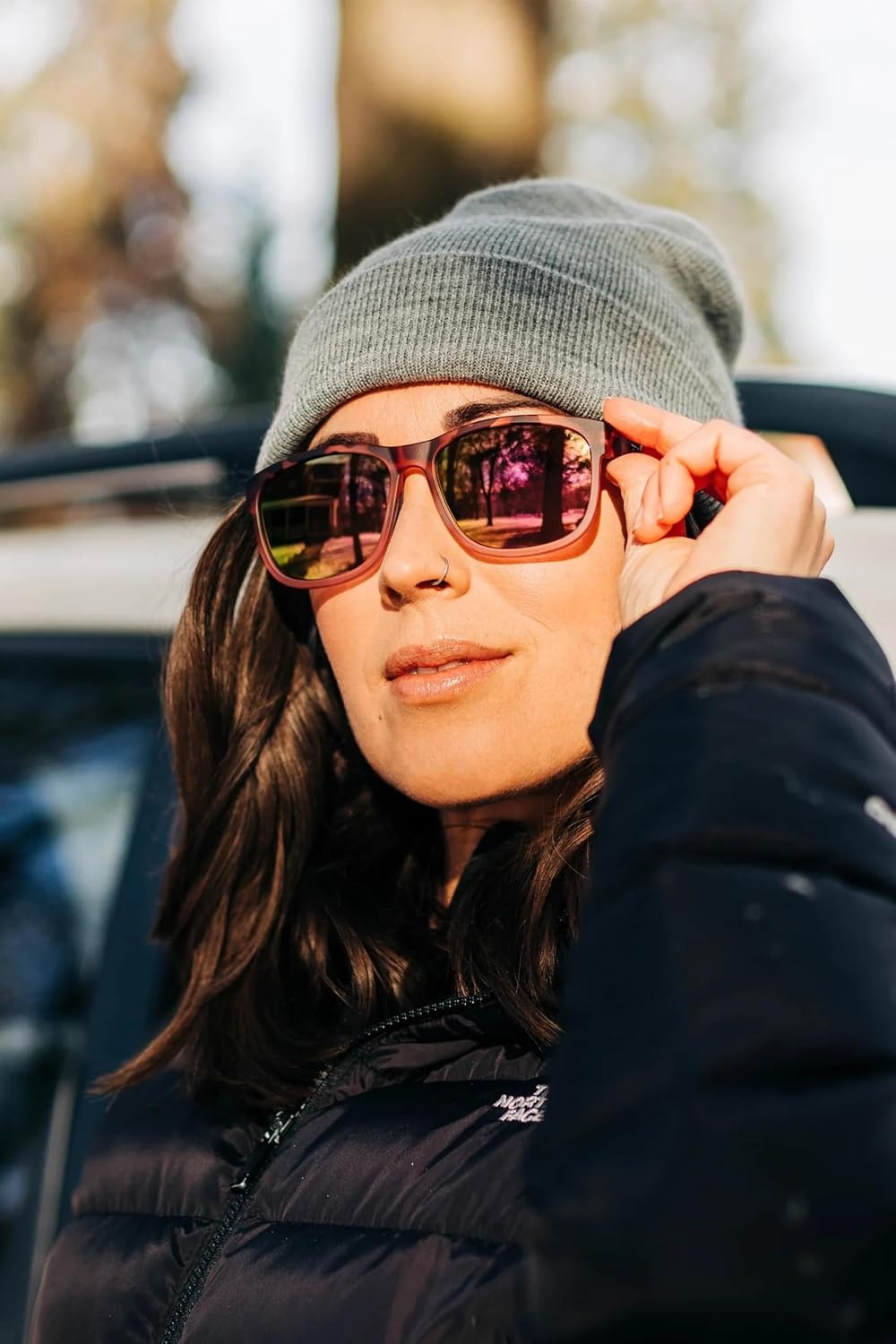 Tifosi Optics Swank XL Sunglasses(Pink Tortoise/Smoke Lens With Rose Mirror)