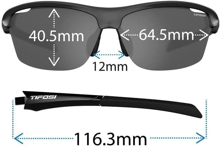 Tifosi Intense Sport Sunglasses Men & Women – Ideal For Golf, Pickleball, Running & Tennis. Vented Lenses Prevent Fogging(Gloss Black W/Smoke Lens Silver Mirror)