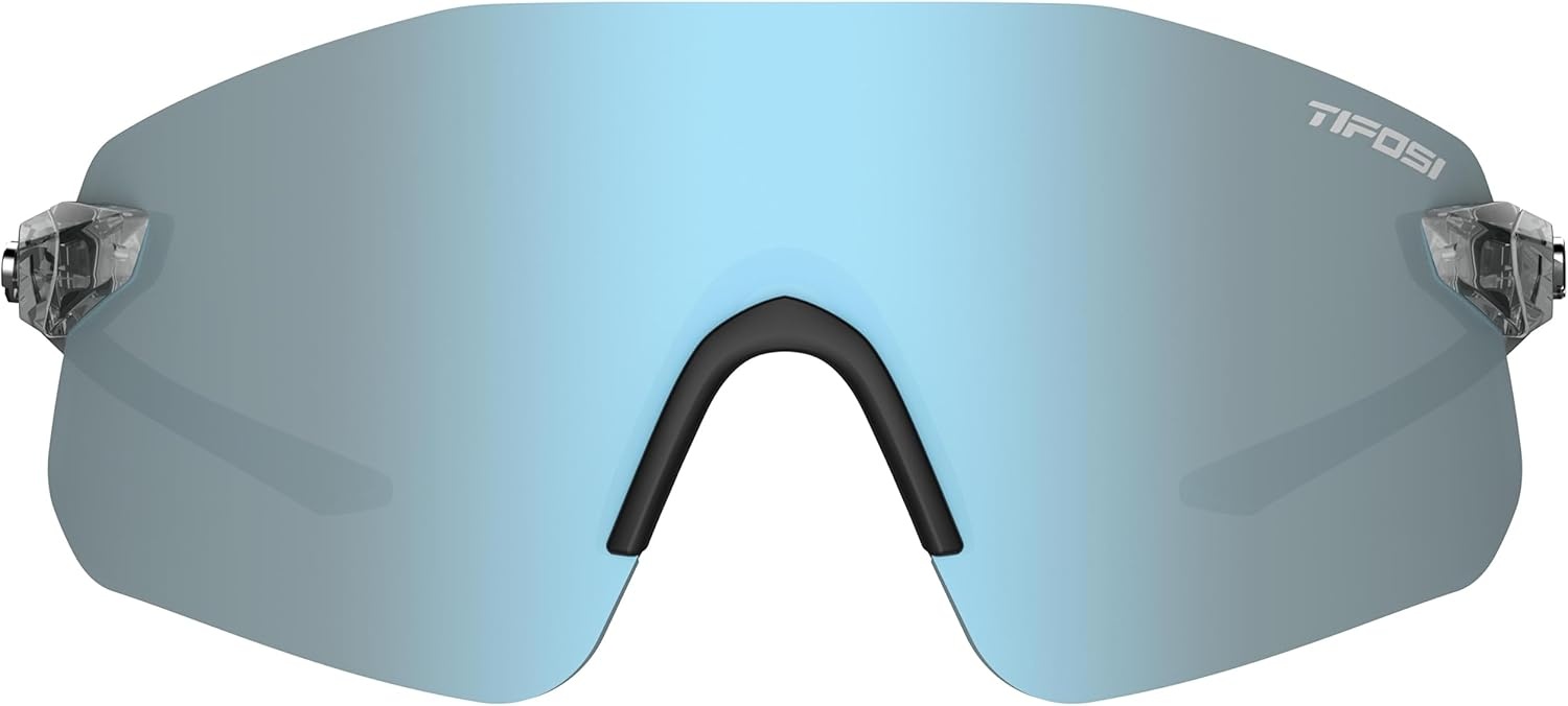Tifosi Vogel SL Sport Sunglasses Men & Women – Ideal For Baseball, Cycling, Cricket, Golf, Hiking, Running(Crystal Smoke  Smoke Bright Blue)