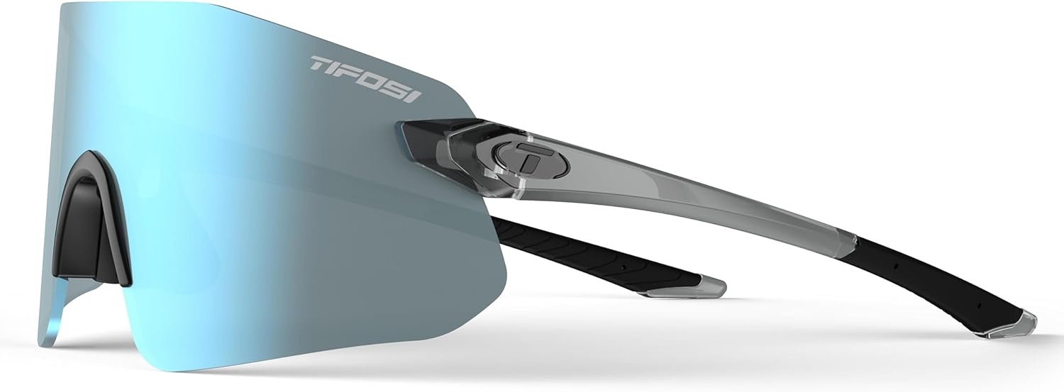 Tifosi Vogel SL Sport Sunglasses Men & Women – Ideal For Baseball, Cycling, Cricket, Golf, Hiking, Running(Crystal Smoke  Smoke Bright Blue)