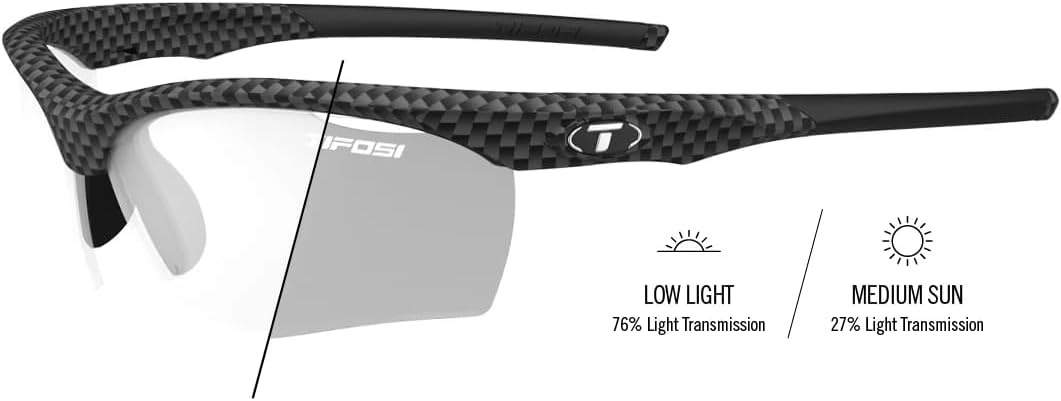 Tifosi Vero Sport Sunglasses Unisex – Ideal For Baseball, Cricket, Cycling, Golf, Hiking, Running, Tennis & Pickleball(Carbon (Light Night Fototec))