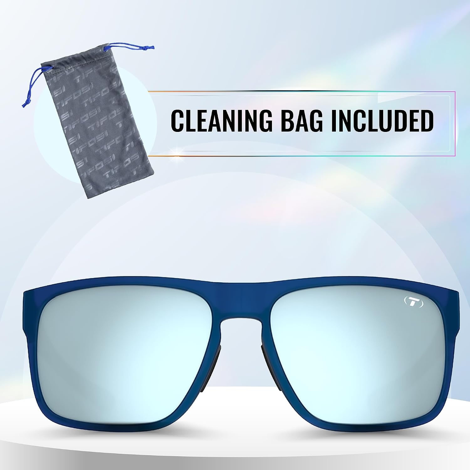 Tifosi Swick Lifestyle Sport Sunglasses – Cycling, Golf & Hiking | 100% UVA/UVB, shatterproof polycarbonate. Integrated hinge, hydrophilic nose pads. For cycling, golf, hiking & running.(Midnight Navy/Smoke Bright Blue)