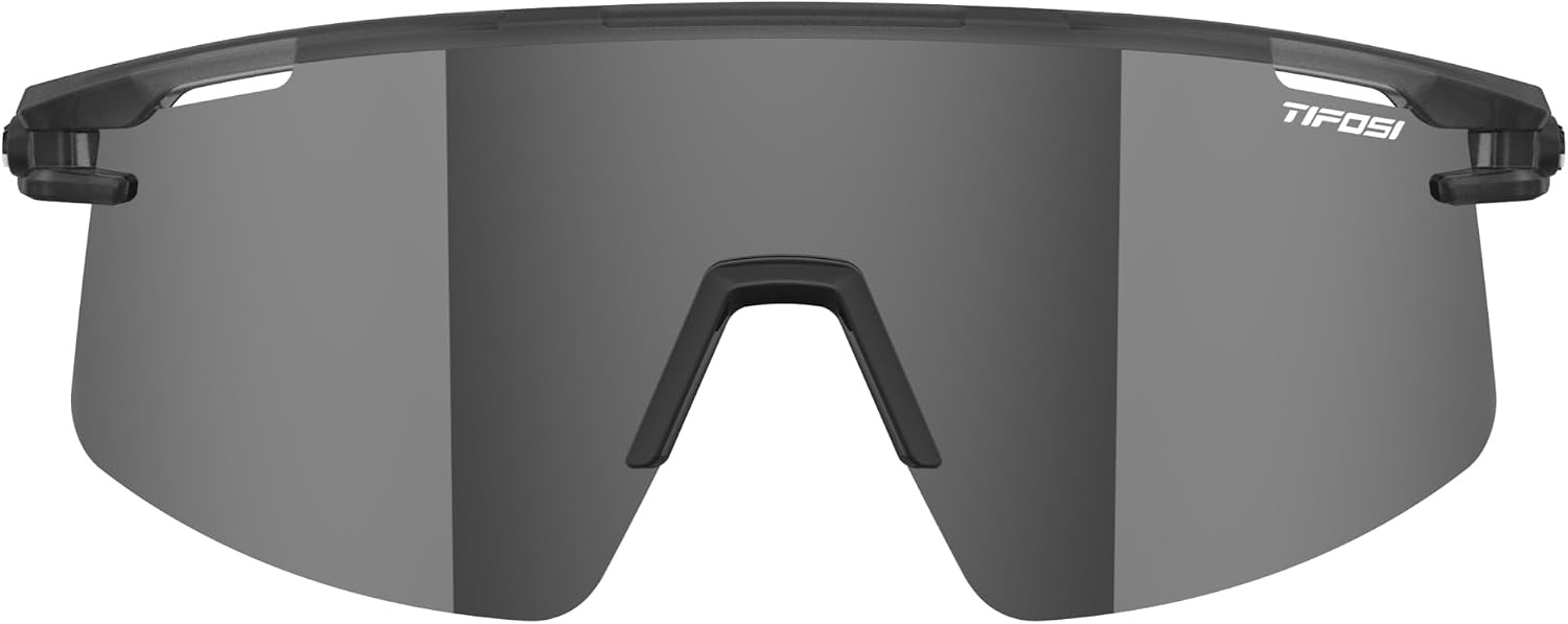 Tifosi Moab Lite Half Frame Cycling Sunglasses – Running, Pickleball(Satin Vapor (Silver Mirror  Ac Red  Clear))