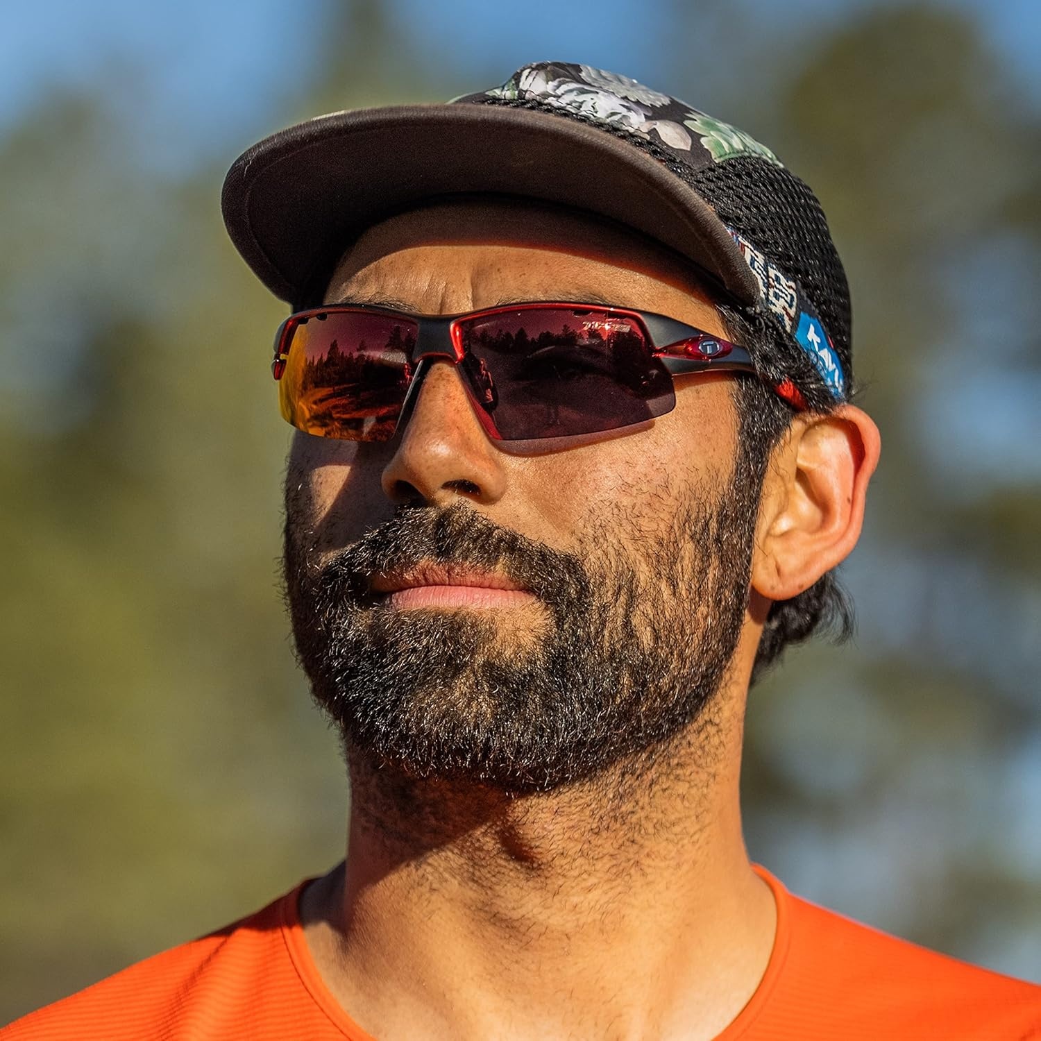Crit Sport Sunglasses – Ideal for Baseball, Cricket, Cycling, Fishing, Golf, Hiking, Running, Tennis & Pickleball(Black/Red With Clarion Red Fototec Lens)