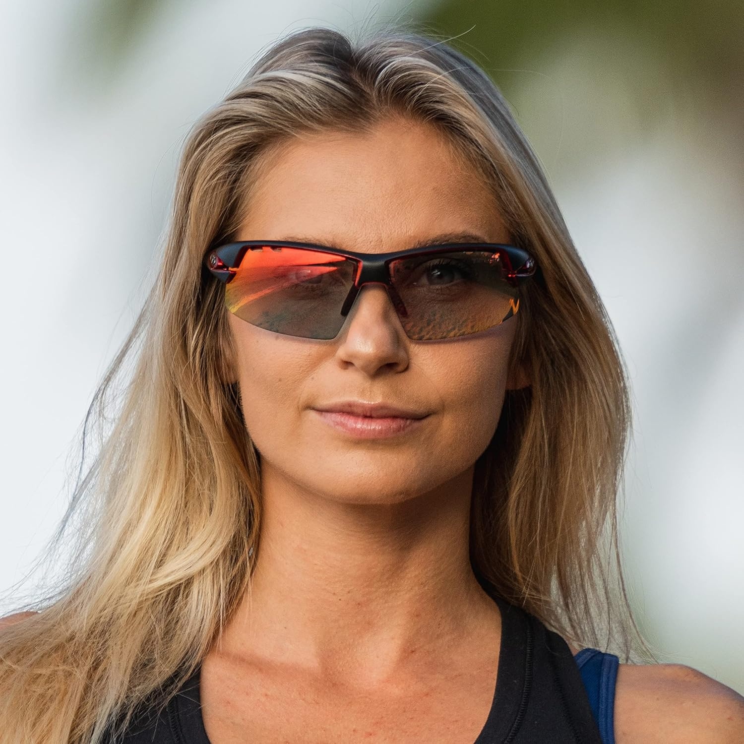 Crit Sport Sunglasses – Ideal for Baseball, Cricket, Cycling, Fishing, Golf, Hiking, Running, Tennis & Pickleball(Black/Red With Clarion Red Fototec Lens)