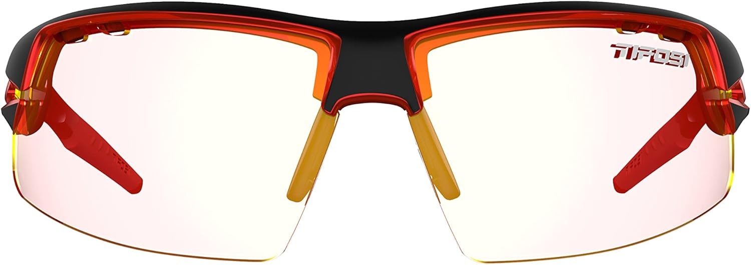 Crit Sport Sunglasses – Ideal for Baseball, Cricket, Cycling, Fishing, Golf, Hiking, Running, Tennis & Pickleball(Black/Red With Clarion Red Fototec Lens)