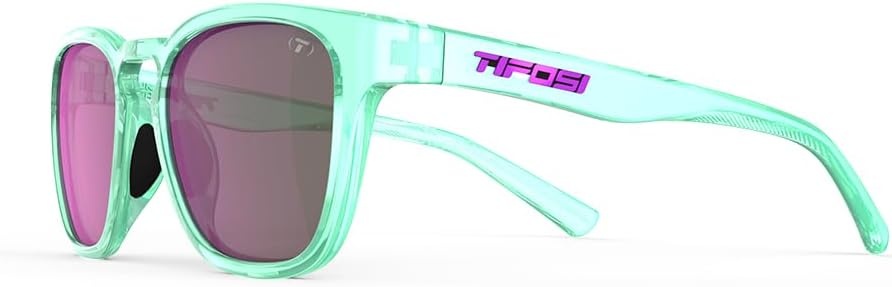 Tifosi Smirk Womens Sunglasses & Mens Glasses – Tangle Free. Ideal For Running, Beach Lifestyle, Golf, Hiking and Pickleball(Aqua Shimmer  Rose Mirror)