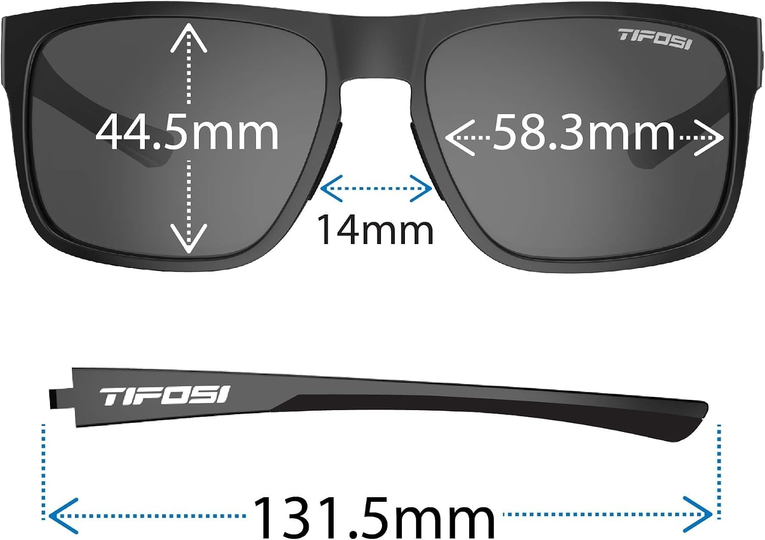 Tifosi Swick Lifestyle Sport Sunglasses – Cycling, Golf & Hiking | 100% UVA/UVB, shatterproof polycarbonate. Integrated hinge, hydrophilic nose pads. For cycling, golf, hiking & running.(Blackout/Smoke)