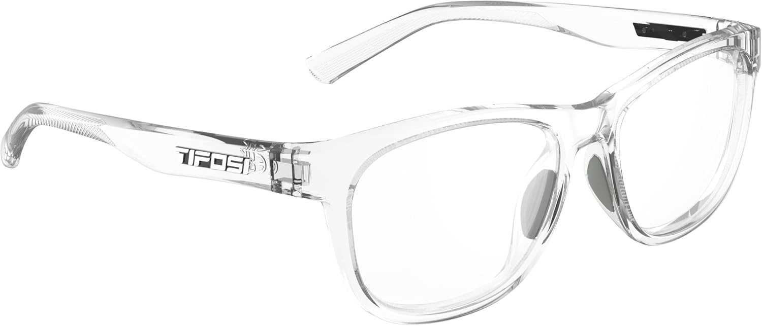 Tifosi Swank Reader Sunglasses – Built-In Bifocal Lens | 100% UVA/UVB, shatterproof polycarbonate. Built-in reader lens, hydrophilic nose pads. For lifestyle, golf & running.(Crystal Clear)