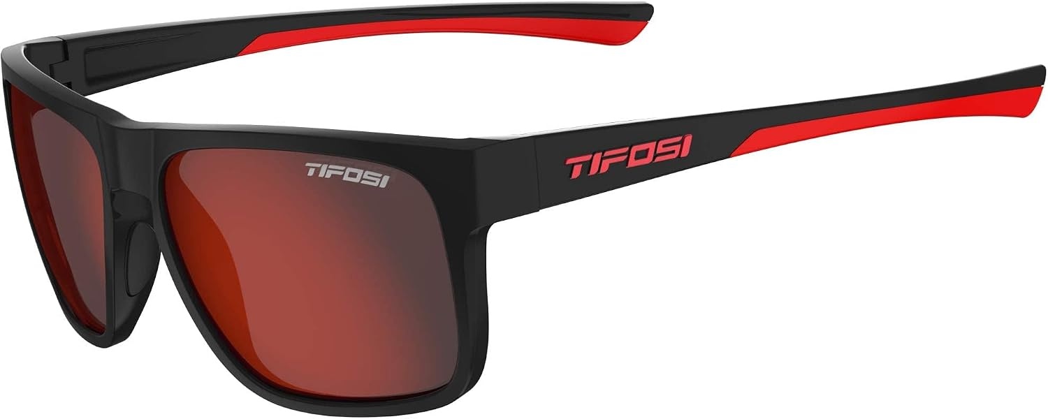Tifosi Optics Swick Sunglass Bundles(Satin Black Crimson/Smoke Red Mirror)