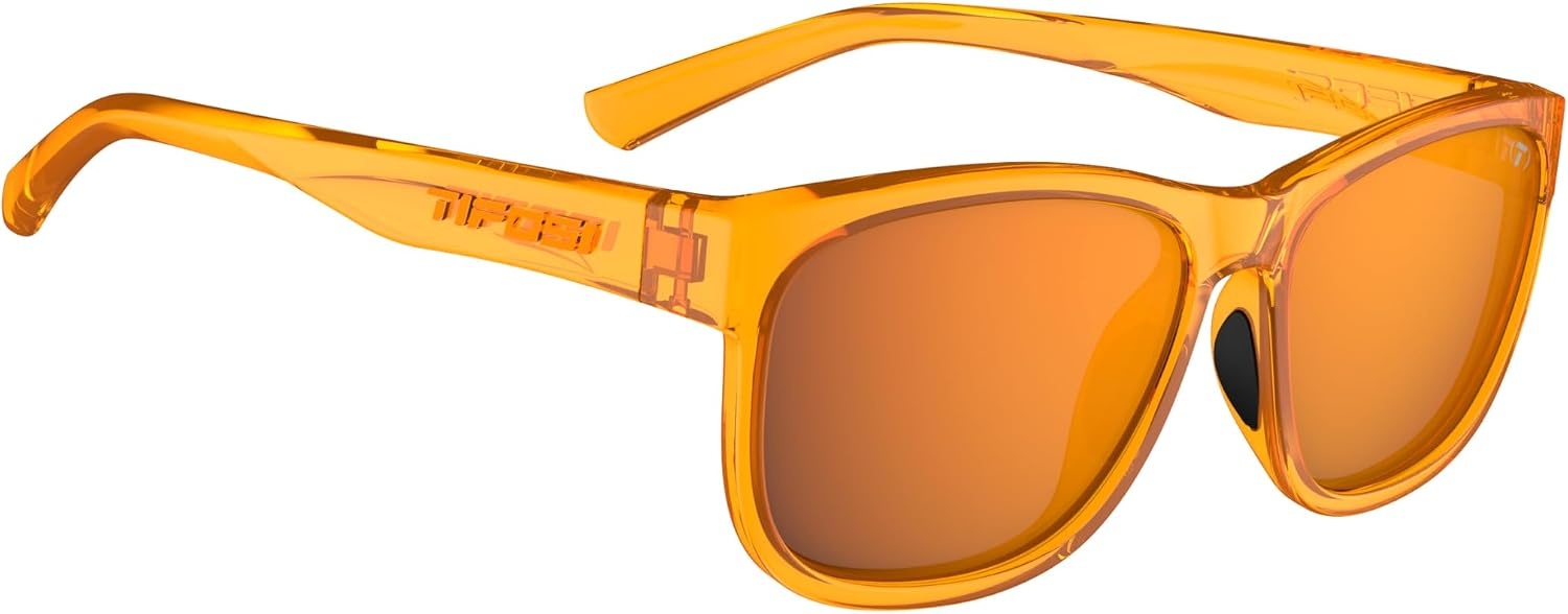 Tifosi Optics Swank XL Sunglasses(Neon Amber Blaze  Smoke With Atomic Orange Mirror With Ar)