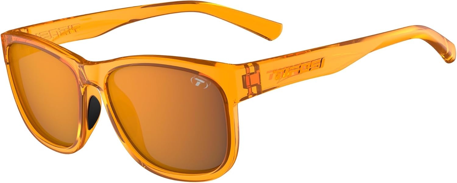 Tifosi Optics Swank XL Sunglasses(Neon Amber Blaze  Smoke With Atomic Orange Mirror With Ar)