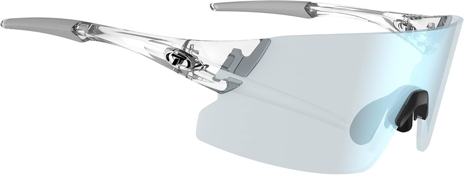 Tifosi Optics Rail XC Sport Sunglasses – Ideal For Cycling (Road & Gravel), Baseball, Softball and Running(Crystal Clear (Clarion Blue Fototec))