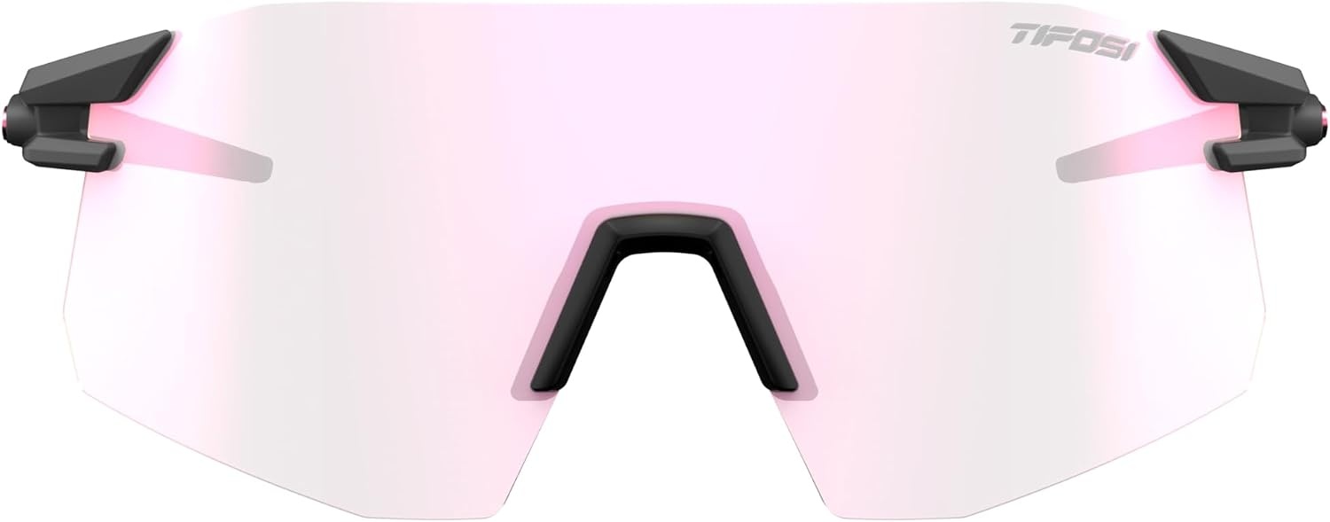 Tifosi Moab XC Rimless Cycling Sunglasses – Running, Pickleball(Matte Gunmetal (Clarion Pink Fototec))