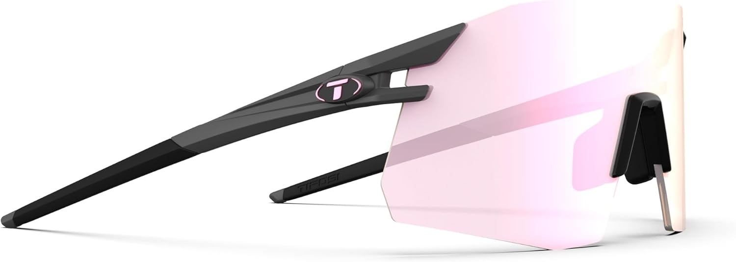 Tifosi Moab XC Rimless Cycling Sunglasses – Running, Pickleball(Matte Gunmetal (Clarion Pink Fototec))