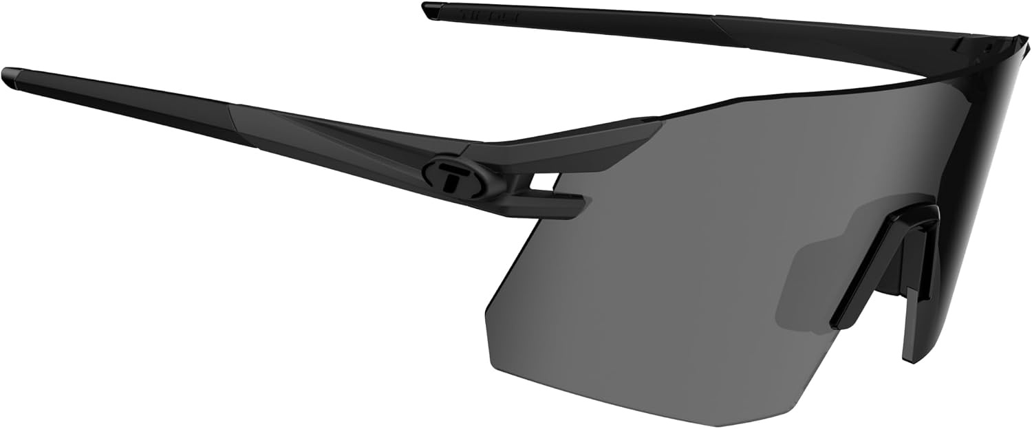 Tifosi Moab XC Rimless Cycling Sunglasses – Running, Pickleball(Blackout (Smoke/Ac Red/Clear))