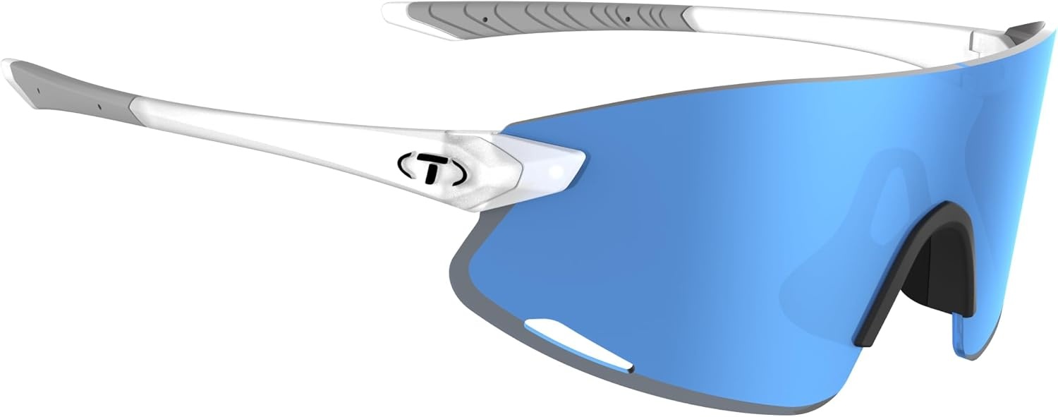 Tifosi Optics Vogel XC Sunglasses Sport Sunglasses Men & Women Small- Medium Fit: Ideal For Baseball, Cycling, Golf, Running(Satin Clear  Sky Blue Mirror)