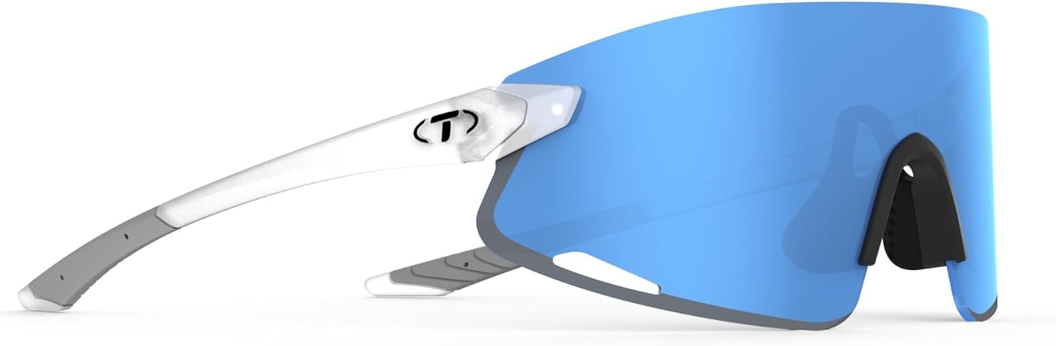 Tifosi Optics Vogel XC Sunglasses Sport Sunglasses Men & Women Small- Medium Fit: Ideal For Baseball, Cycling, Golf, Running(Satin Clear  Sky Blue Mirror)