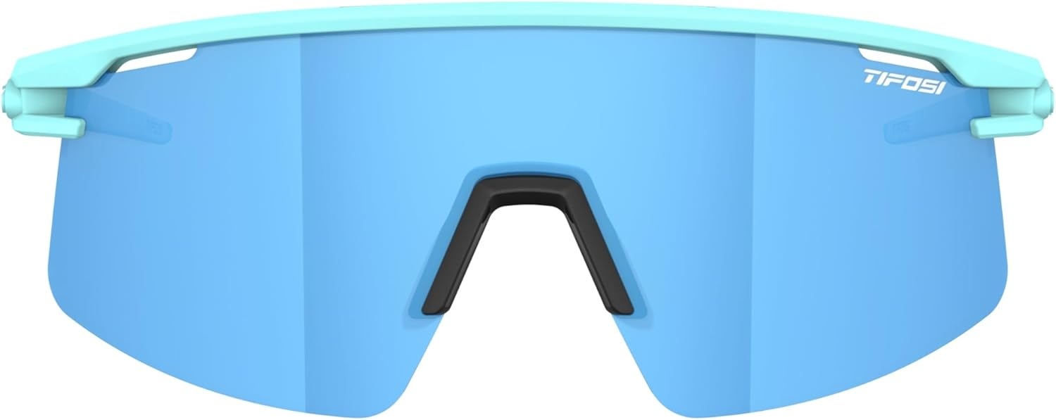 Tifosi Moab Lite Half Frame Cycling Sunglasses – Running, Pickleball(Glacier Blue (Clarion Blue  Ac Red  Clear))