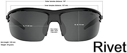 Rivet Sport Sunglasses, Ideal For Cycling, Golf, Pickleball, Running And Tennis(Blackout (Clear Lens))