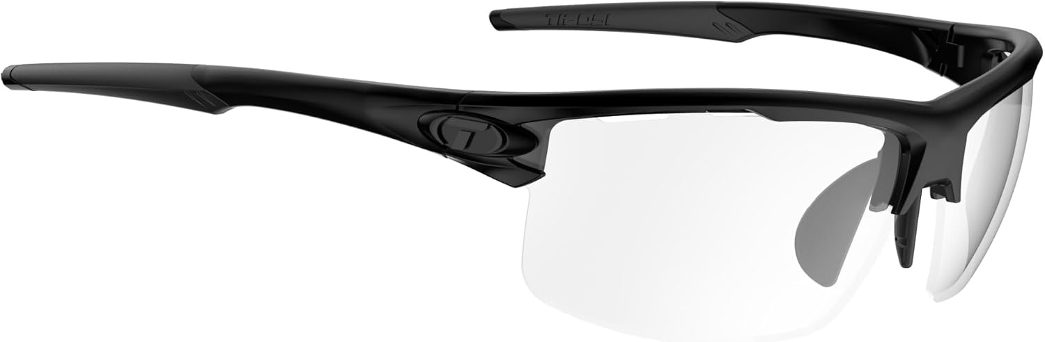Rivet Sport Sunglasses, Ideal For Cycling, Golf, Pickleball, Running And Tennis(Blackout (Clear Lens))