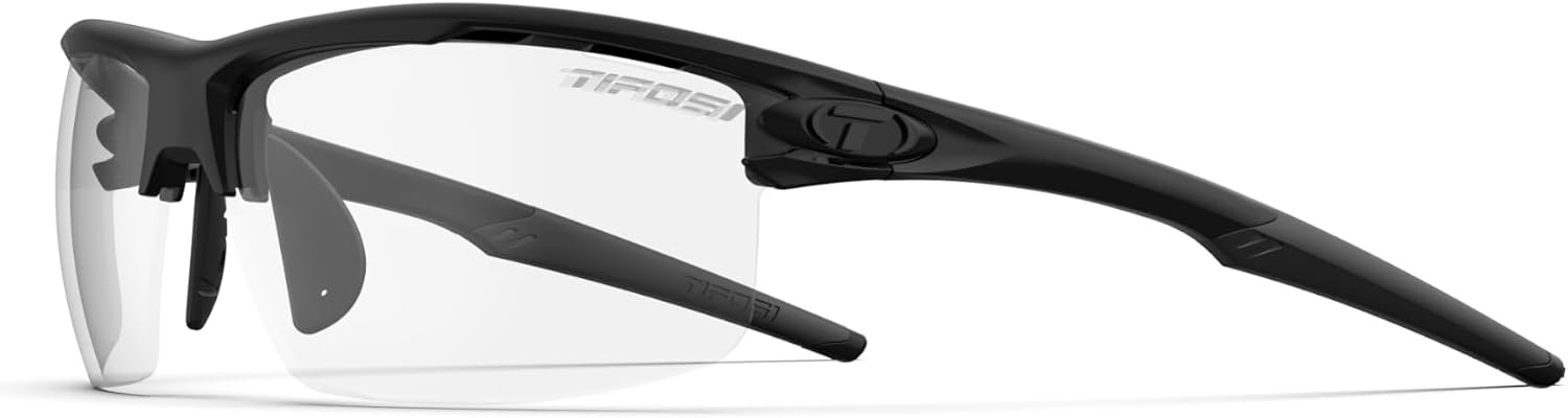 Rivet Sport Sunglasses, Ideal For Cycling, Golf, Pickleball, Running And Tennis(Blackout (Clear Lens))