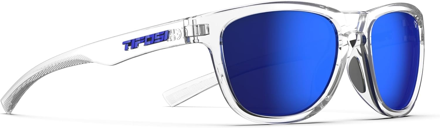 Tifosi Swank S Small-Fit Lifestyle Tangle Free Sunglasses(Crystal Clear (Cobalt Blue Mirror))