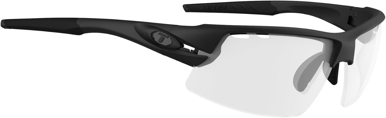 Crit Sport Sunglasses – Ideal for Baseball, Cricket, Cycling, Fishing, Golf, Hiking, Running, Tennis & Pickleball(Blackout With Light Night Fototec Lens Reader +1.5)