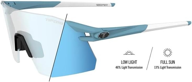 Tifosi Moab XC Rimless Cycling Sunglasses – Running, Pickleball(Kinetic Blue (Clarion Blue Fototec))