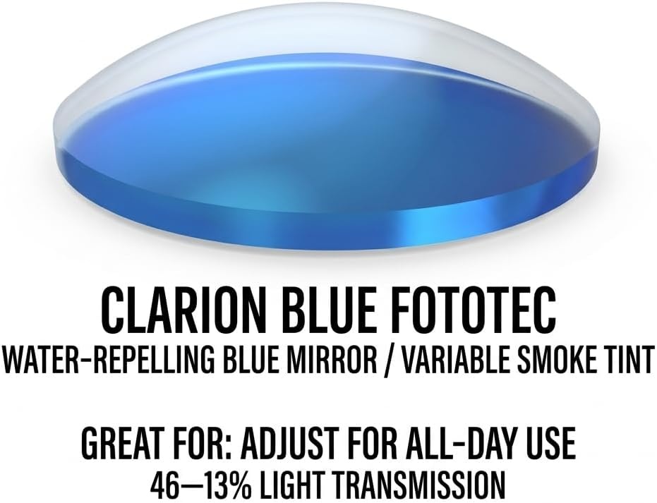 Tifosi Moab XC Rimless Cycling Sunglasses – Running, Pickleball(Kinetic Blue (Clarion Blue Fototec))