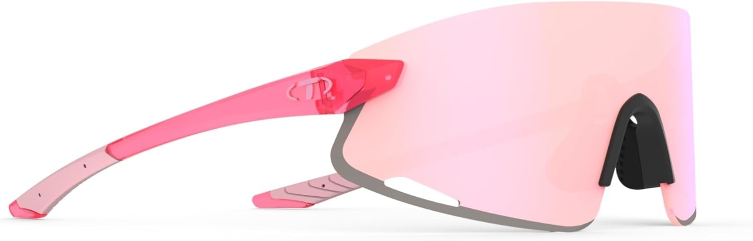 Tifosi Optics Vogel XC Sunglasses Sport Sunglasses Men & Women Small- Medium Fit: Ideal For Baseball, Cycling, Golf, Running(Crystal Pink  Pink Mirror)