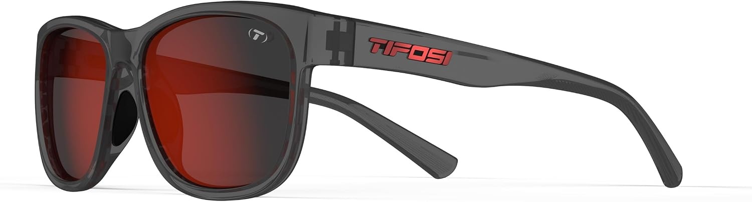 Tifosi Optics Swank XL Sunglasses(Satin Vapor/Smoke Lens With Red Mirror)