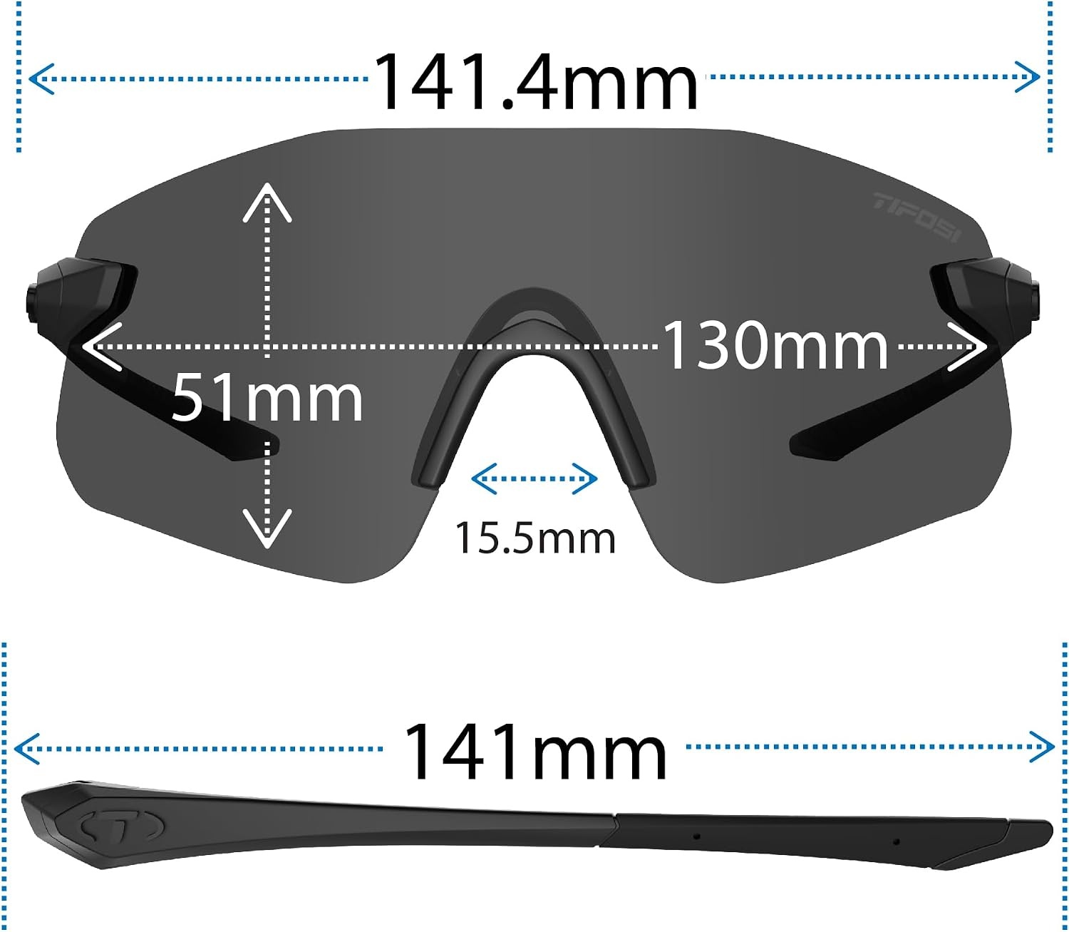 Tifosi Vogel SL Sport Sunglasses Men & Women – Ideal For Baseball, Cycling, Cricket, Golf, Hiking, Running(Blackout  Smoke)