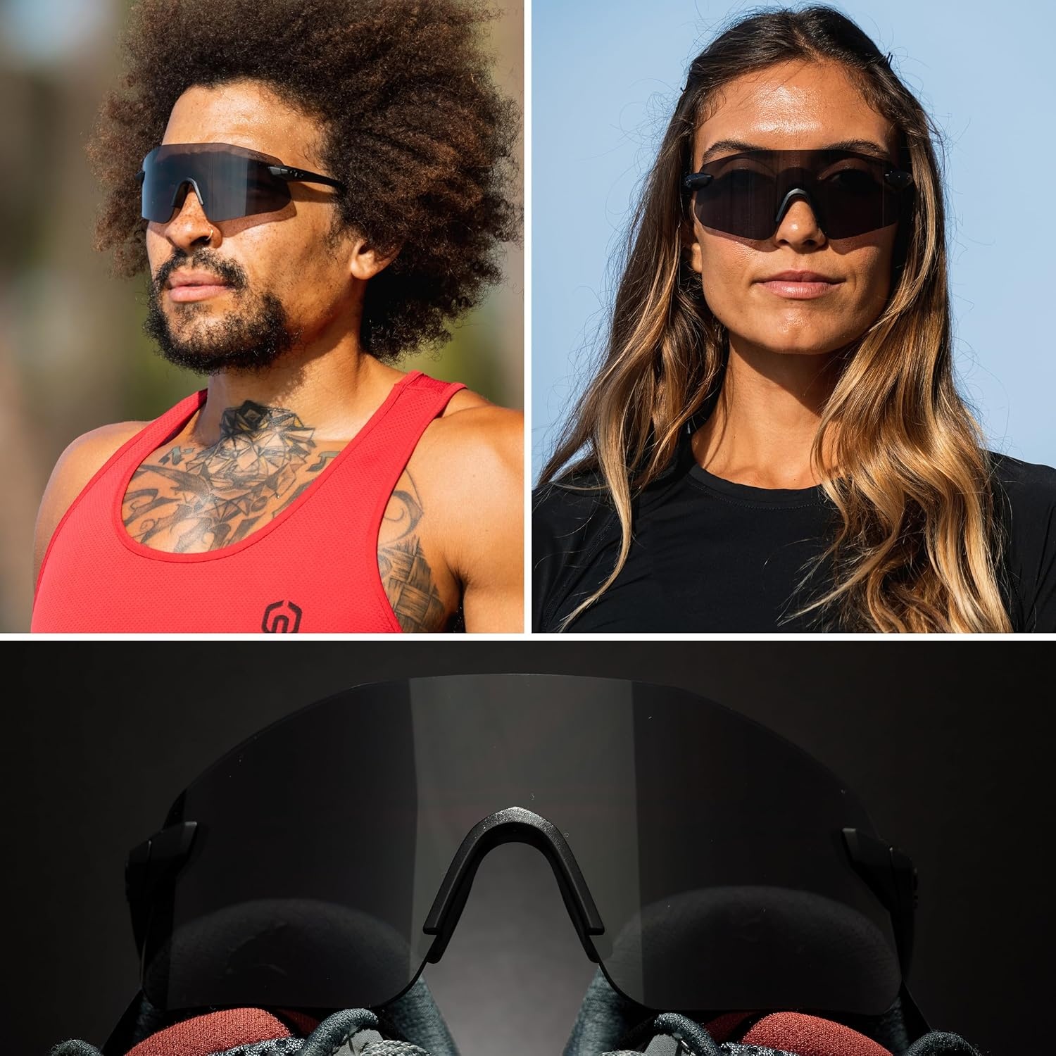 Tifosi Vogel SL Sport Sunglasses Men & Women – Ideal For Baseball, Cycling, Cricket, Golf, Hiking, Running(Blackout  Smoke)
