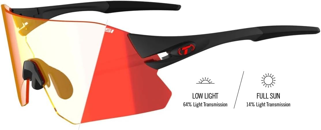 Rail Sport Sunglasses – Ideal For Cycling (Gravel, MTB & Road), Baseball & Softball(Matte Black (Clarion Red Fototec))