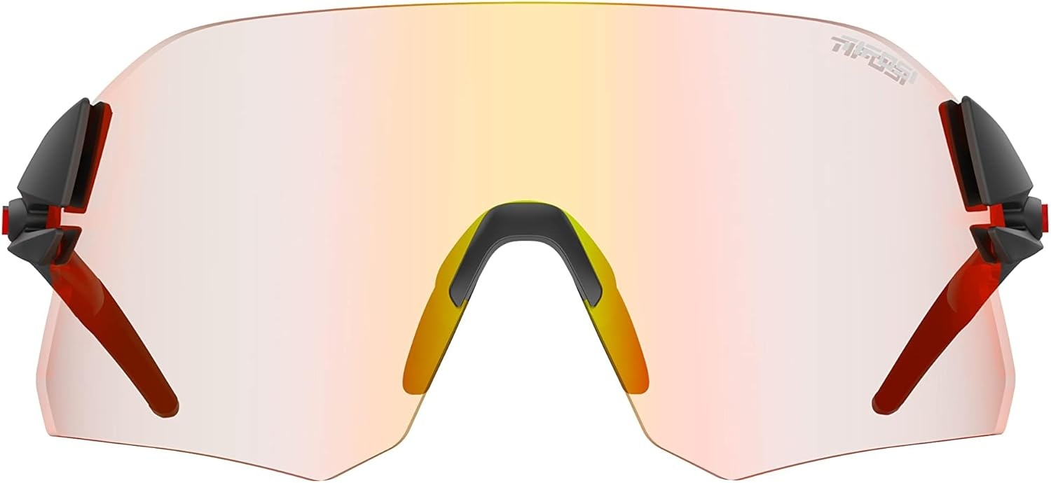 Rail Sport Sunglasses – Ideal For Cycling (Gravel, MTB & Road), Baseball & Softball(Matte Black (Clarion Red Fototec))