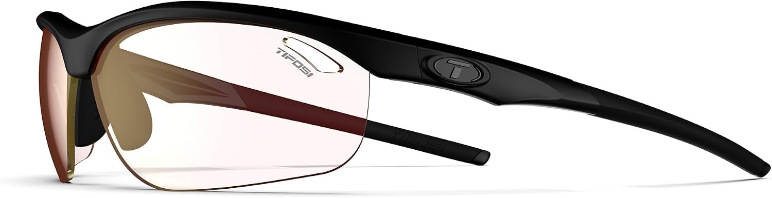 Tifosi Veloce Sport Sunglasses Men & Women – Ideal For Baseball, Cricket, Cycling, Golf, Hiking, Running, Tennis & Pickleball(Blackout (Clarion Red Fototec))