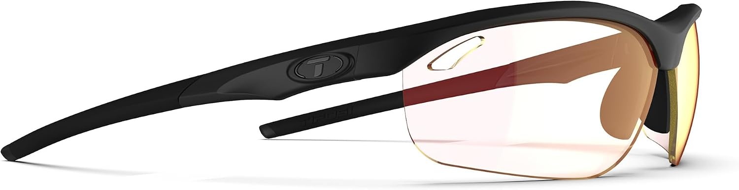 Tifosi Veloce Sport Sunglasses Men & Women – Ideal For Baseball, Cricket, Cycling, Golf, Hiking, Running, Tennis & Pickleball(Blackout (Clarion Red Fototec))