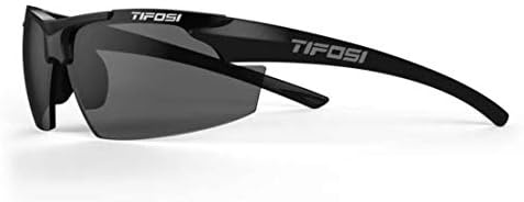 Tifosi Track Sport Men & Women Sunglasses – Ideal For Baseball, Golf, Pickleball, Running and Tennis – Unisex Glasses(Gloss Black (Smoke Lens))