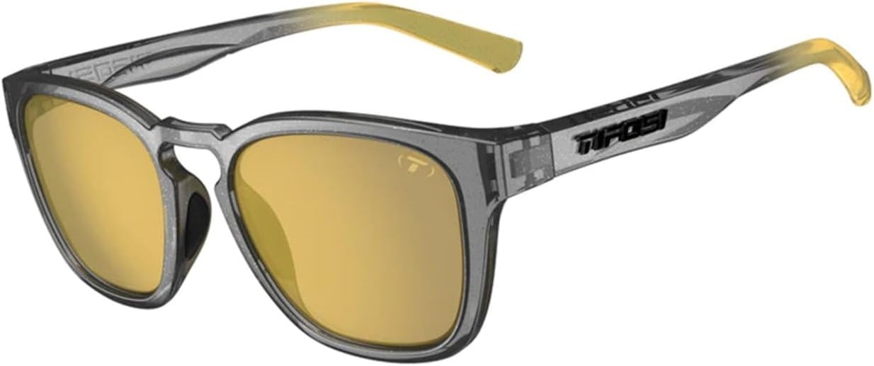 Tifosi Smirk Womens Sunglasses & Mens Glasses – Tangle Free. Ideal For Running, Beach Lifestyle, Golf, Hiking and Pickleball(Crystal Denim  Gold Mirror)