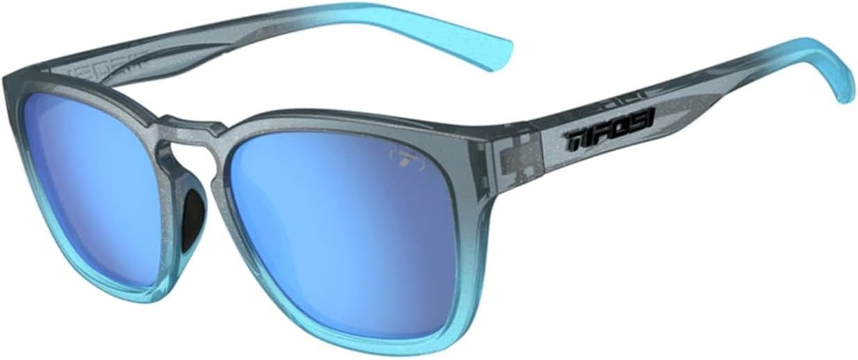 Tifosi Smirk Womens Sunglasses & Mens Glasses – Tangle Free. Ideal For Running, Beach Lifestyle, Golf, Hiking and Pickleball(Crystal Denim  Gold Mirror)