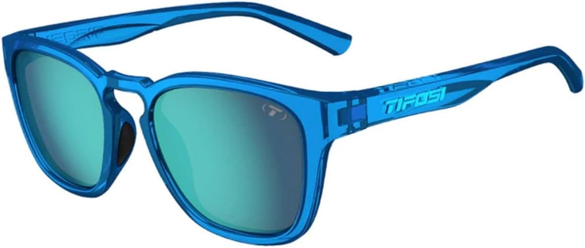 Tifosi Smirk Womens Sunglasses & Mens Glasses – Tangle Free. Ideal For Running, Beach Lifestyle, Golf, Hiking and Pickleball(Crystal Denim  Gold Mirror)