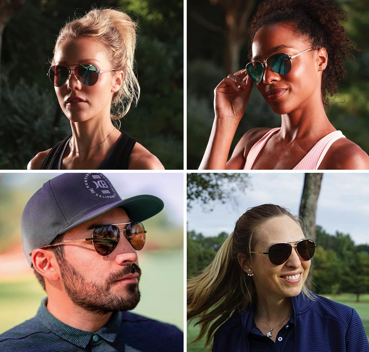Tifosi Shwae Tangle Free Aviator Sunglasses For Men & Women – Ideal For Flying, Golf, Hiking and Running(Gold (Smoke Bright Blue Lens))