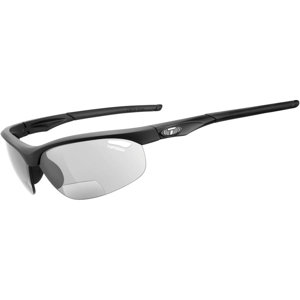 Tifosi Veloce Light Night Fototec Readers Sunglasses, Matte Black, +2.0