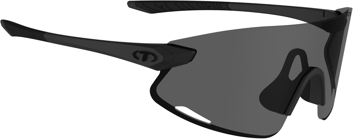 Tifosi Optics Vogel XC Sunglasses Sport Sunglasses Men & Women Small- Medium Fit: Ideal For Baseball, Cycling, Golf, Running(Blackout  Smoke)